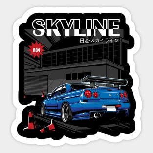 Nissan Skyline R34 Blue Sticker